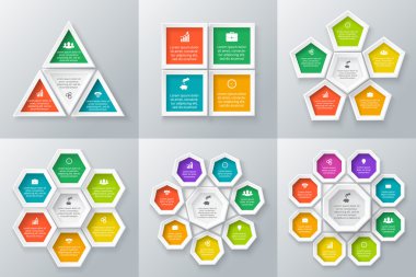 Infographic için vektör daire öğeleri ayarla.