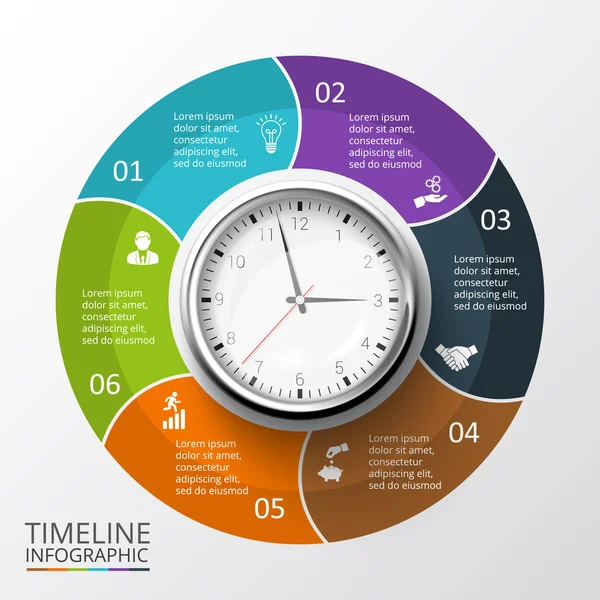 Vector circles elements for timeline infographic. — Stock vektor