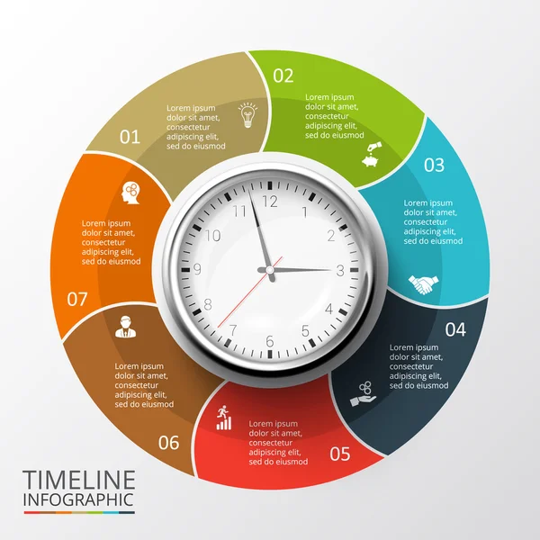 Vector circles elements for timeline infographic. — Wektor stockowy