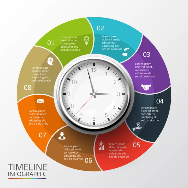 Vector circles elements for timeline infographic. — 图库矢量图片