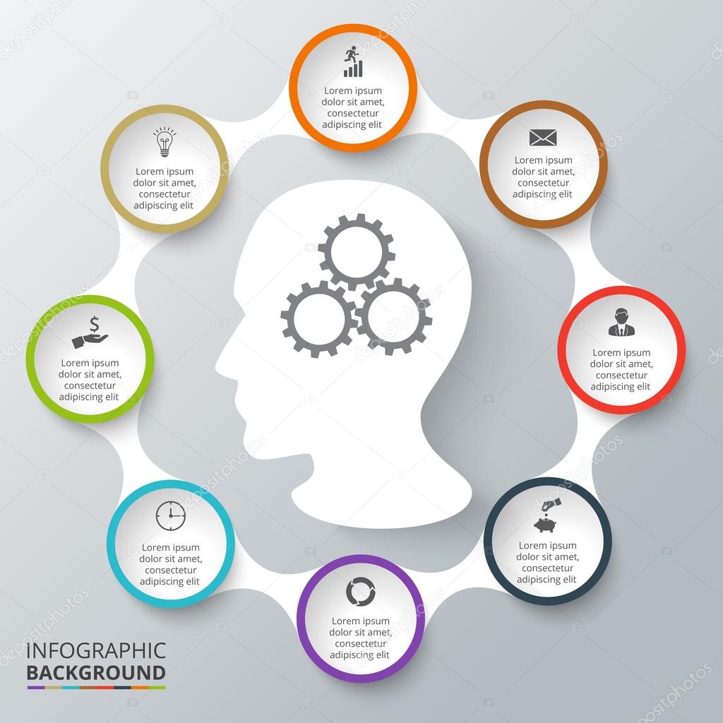 Vector circle elements for infographic.