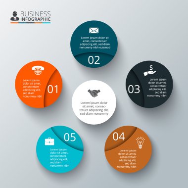 Infographic için vektör daire ögesi.