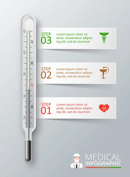 Vector thermometer voor infographics. — Stockvector