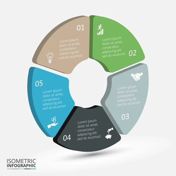 Vector isometric circle element for infographic. — Stock Vector