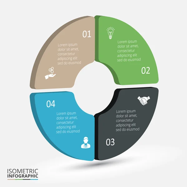 Vector isometric circle element for infographic. — Stock Vector