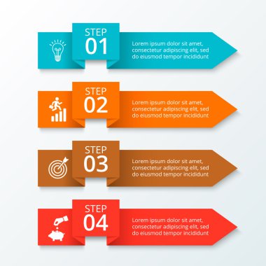 Vector arrows workflow infographic.