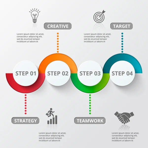 Plantilla de diseño infográfico e iconos de marketing . — Vector de stock