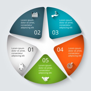 Infographic için vektör daire ögesi.