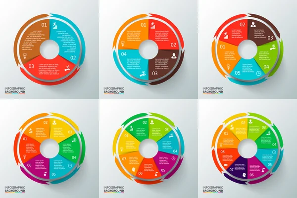 Círculos vetoriais com setas para infográfico . —  Vetores de Stock