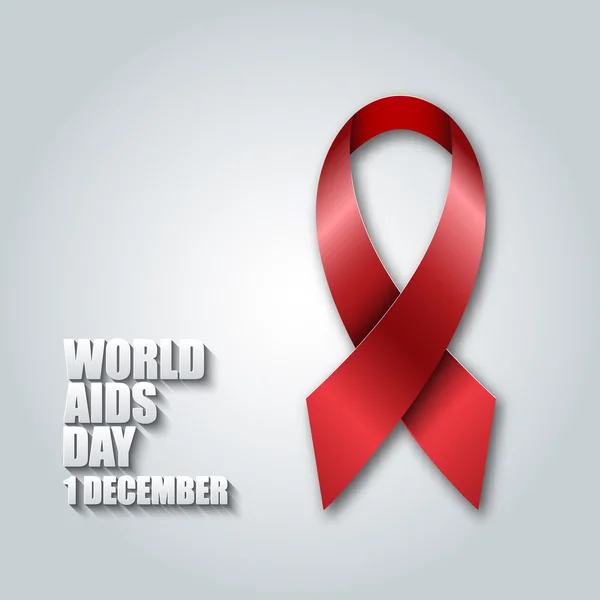 Conceito do Dia Mundial da SIDA. Fita vermelha . — Vetor de Stock