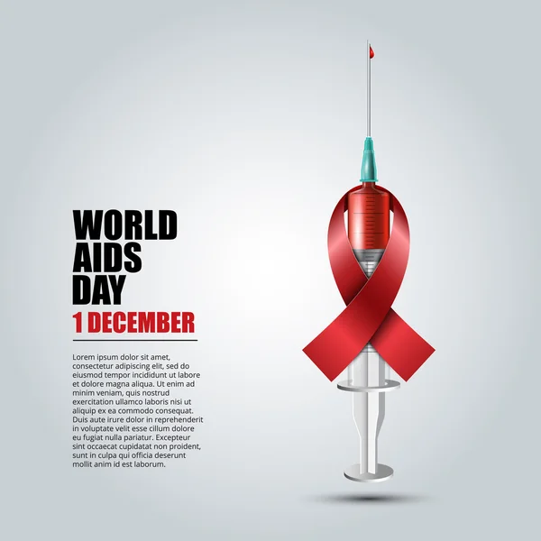 World Aids Day koncept. Rött band. — Stock vektor