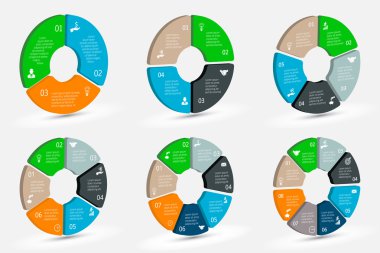 Infographic için vektör izometrik çember ögesi.