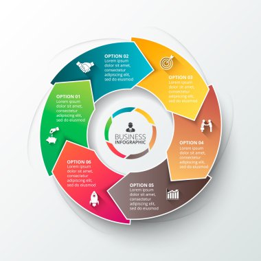Infographic için vektör daire ögesi.