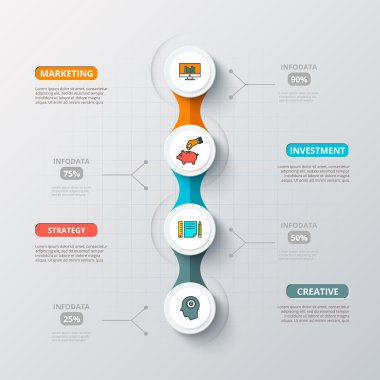 Soyut bilgi grafikleri sayı şablonu.