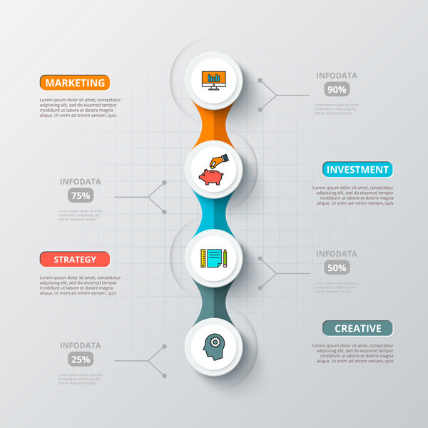 Abstract infographics number options template.