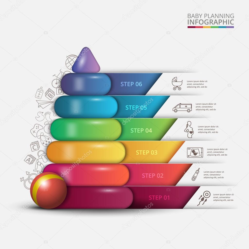 Vector children pyramid for infographic.