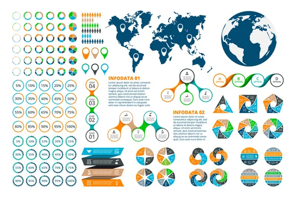 Grande conjunto de elementos infográficos . —  Vetores de Stock