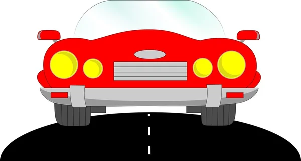 Bilen cabriolet, röd — Stock vektor