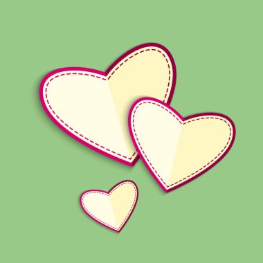 Card Valentine's Day. Abstract background with cut paper heart. Vector illustration clipart