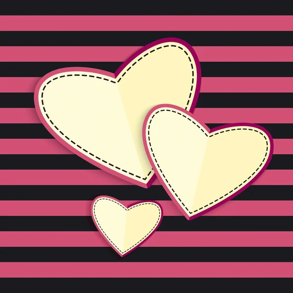 Carte Saint Valentin Fond Abstrait Avec Coeur Papier Coupé Illustration — Image vectorielle
