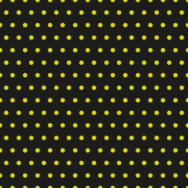 Küçük noktalardaki desen. Siyah arkaplanda sarı benekli döşeme vektör deseni