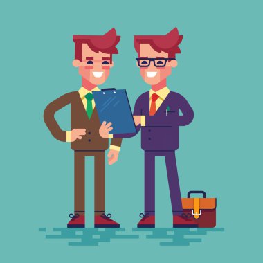 İki iş adamları Pano arıyoruz. Vektör