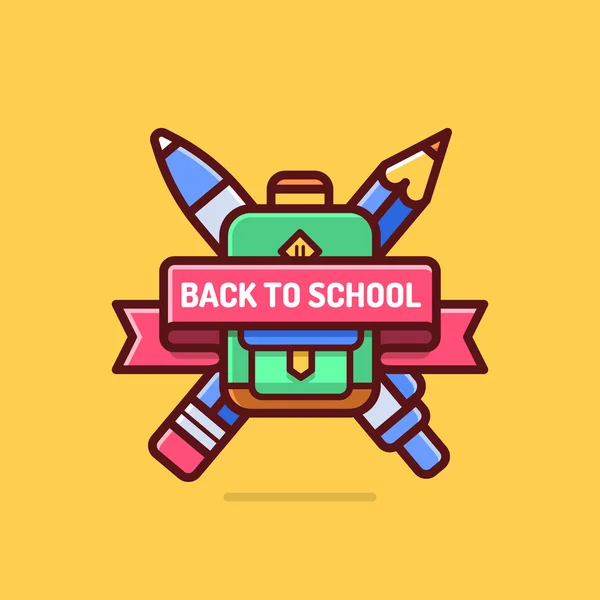 De vuelta a la placa de la escuela. Logo de educación. Icono del vector . — Vector de stock