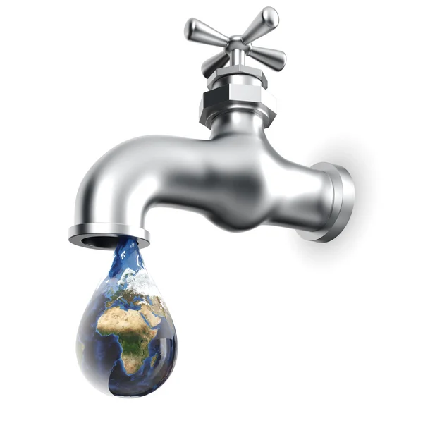 Earth in waterdrop — Stock Photo, Image