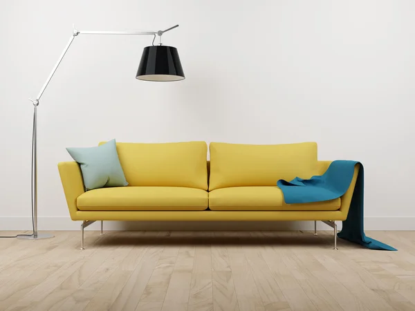 Couch und Lampe — Stockfoto