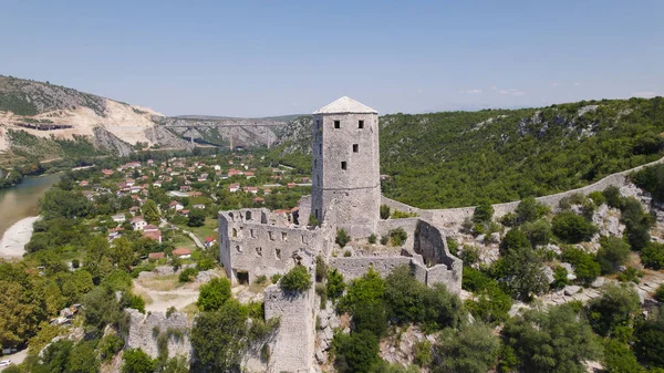 Pocitelj Kalesi 'nin Bosna-Hersek Hava Görüntüsü