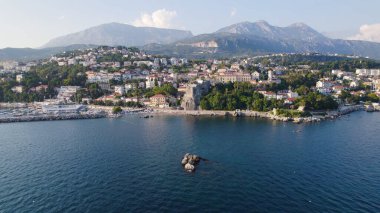 Herceg Novi Sahil Kasabası Hava Aracı Görünümü