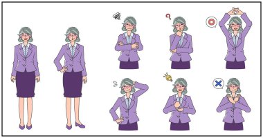 Bir kadının çeşitli tepkileri.