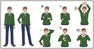 Bir erkek öğrencinin çeşitli tepkileri