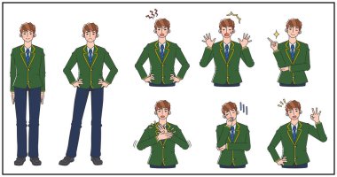 Bir erkek öğrencinin çeşitli tepkileri