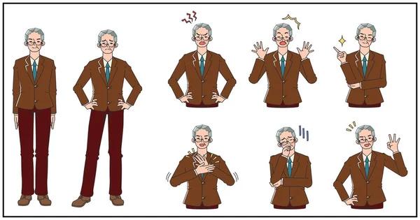 Conjunto Diversas Reacciones Hombre — Vector de stock