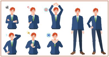 Bir adamın çeşitli tepkileri.