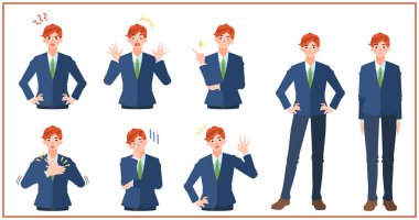 Bir adamın çeşitli tepkileri.