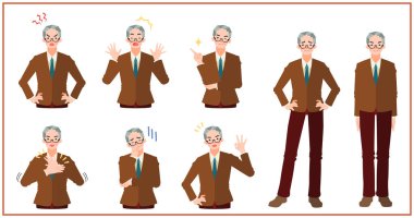 Bir adamın çeşitli tepkileri.