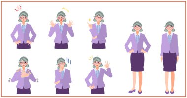 Bir kadının çeşitli tepkileri.