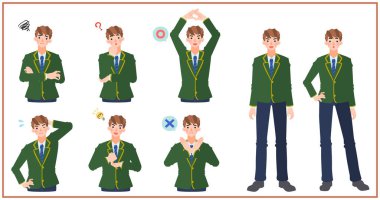 Bir erkek öğrencinin çeşitli tepkileri