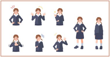 Küçük kızların çeşitli tepkileri.