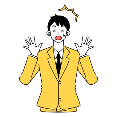 Takım elbiseli bir adamın tepkisi