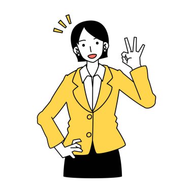 Takım elbiseli bir kadının tepkisi