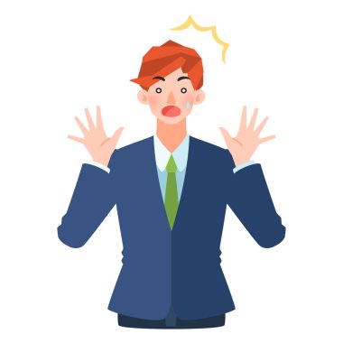 Takım elbiseli bir adamın tepkisi