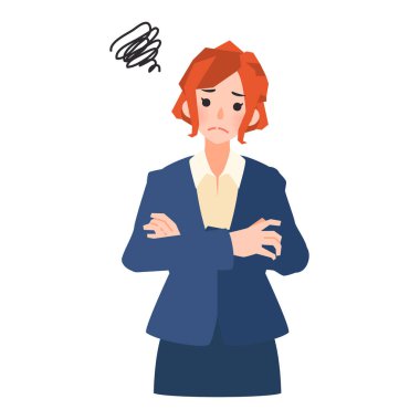 Takım elbiseli bir kadının tepkisi