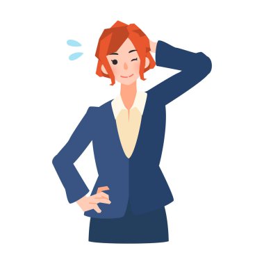 Takım elbiseli bir kadının tepkisi