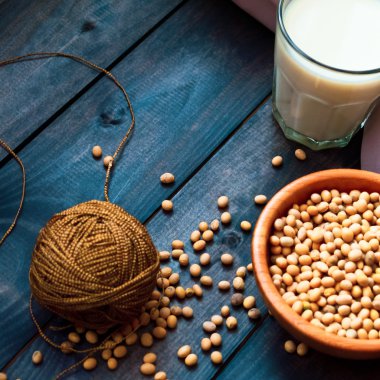 soya sütü ve fasulye