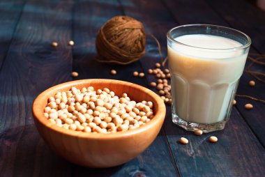 soya sütü ve fasulye