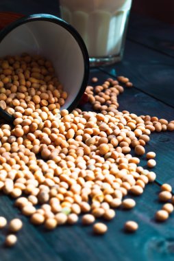 soya sütü ve fasulye
