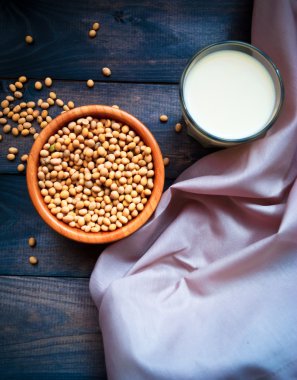 soya sütü ve fasulye